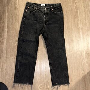 Zara high-rise straight leg jeans